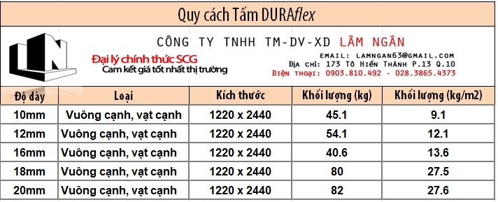 quy cach dura 10 - 20